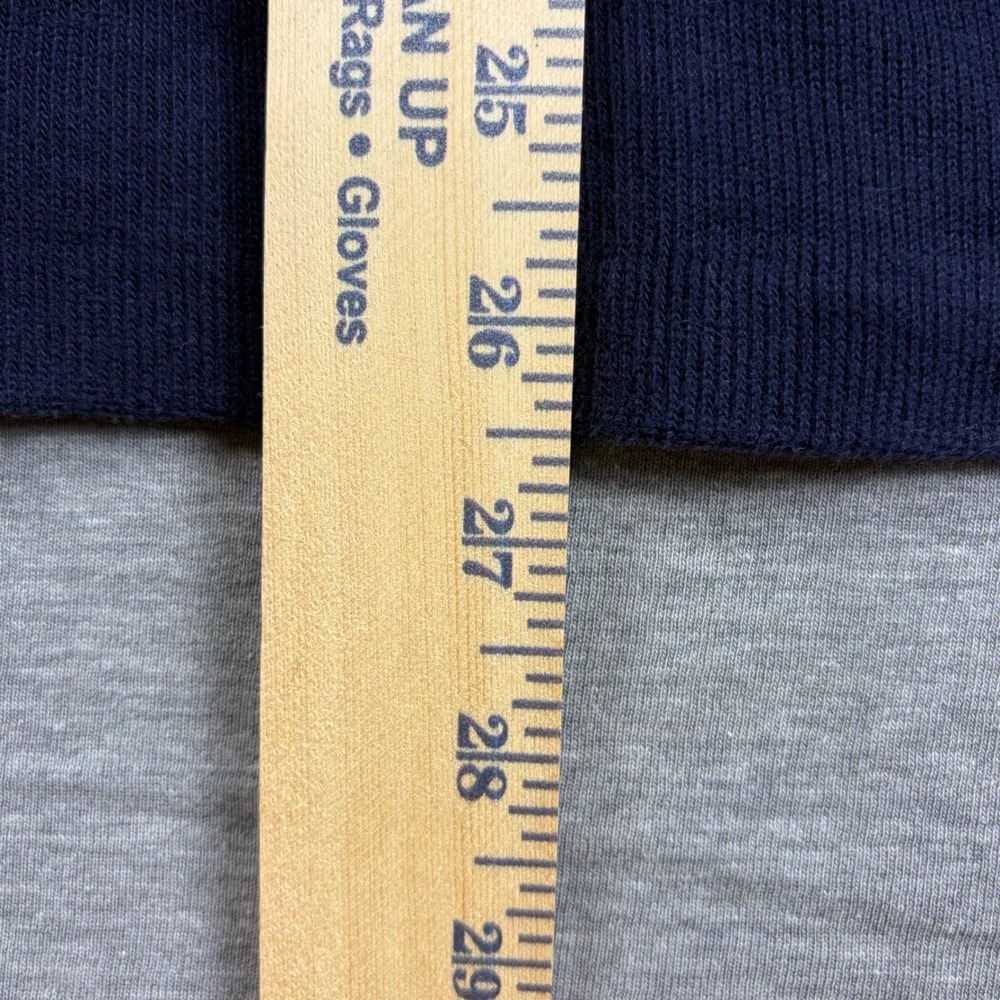 Polo Ralph Lauren 1/4 Zip Sweater Large Navy Blue Cotton Ribbed Academia - Picture 6 of 7
